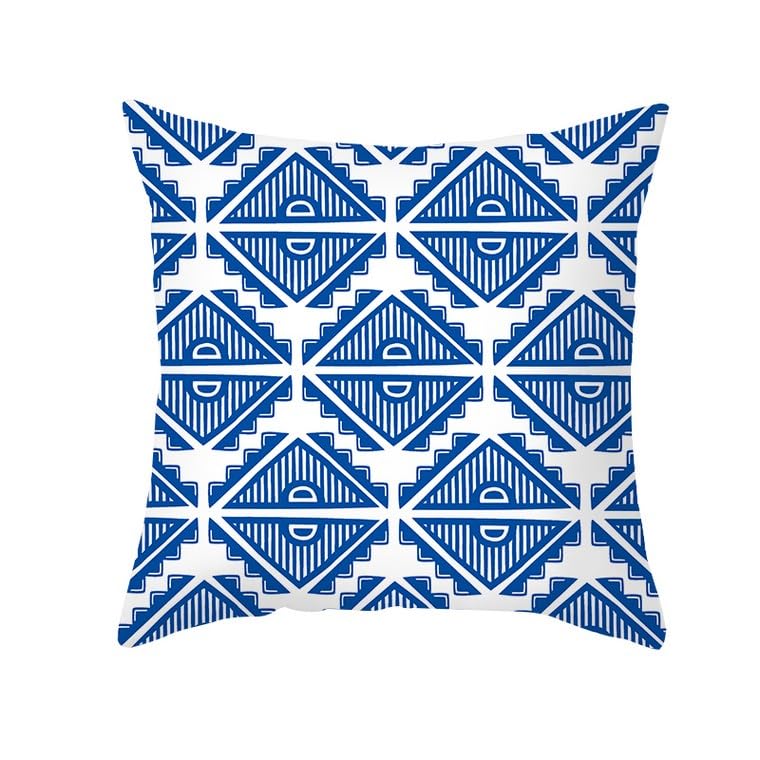CEVAN Polyester Pillow Cover Jumbo Cushion Cover Dye Blue Pillow Coversfor Couch Individual Couch Cushion Covers Bohemian Ethnic Style Throw Pillow Covers Sofa Decor 50x50cm