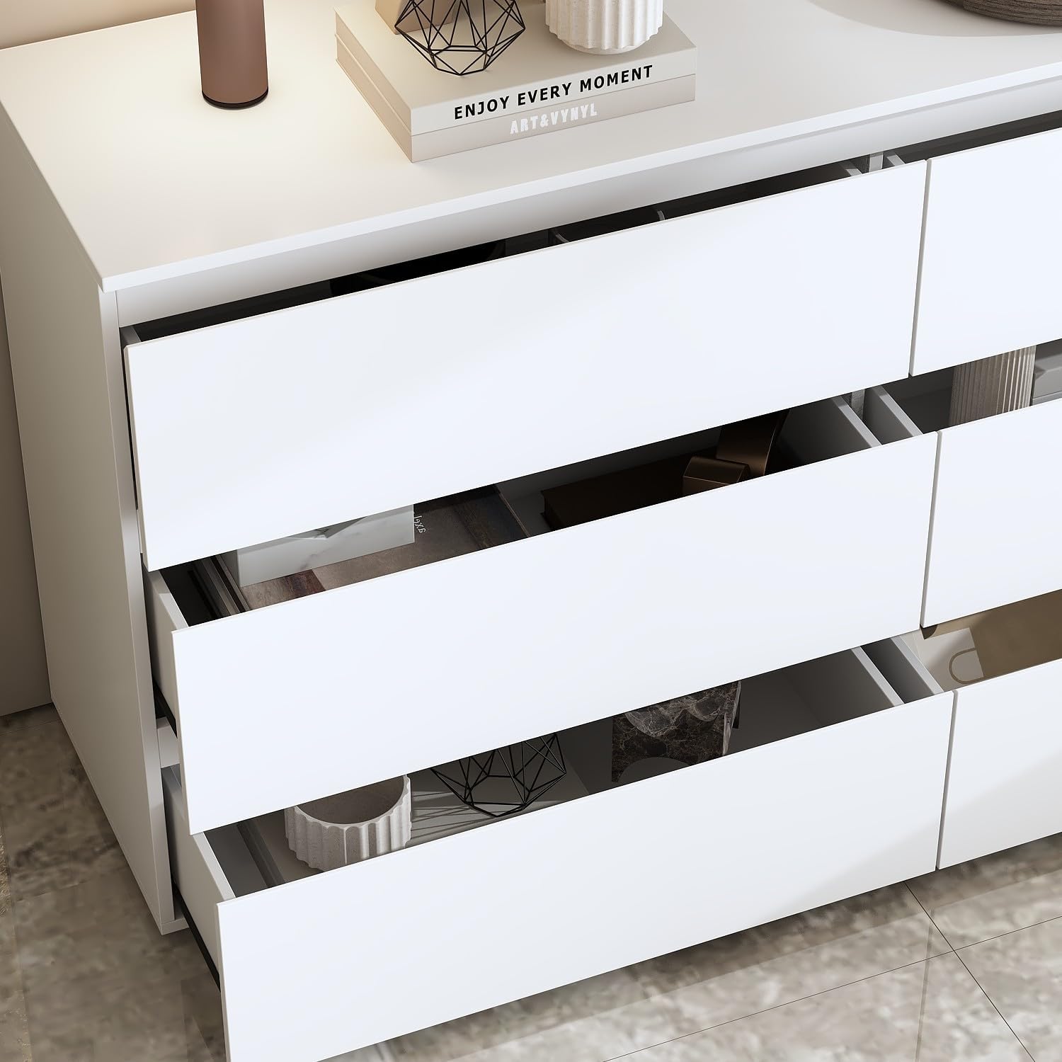 White Nursery Dresser with Soft Close Drawers