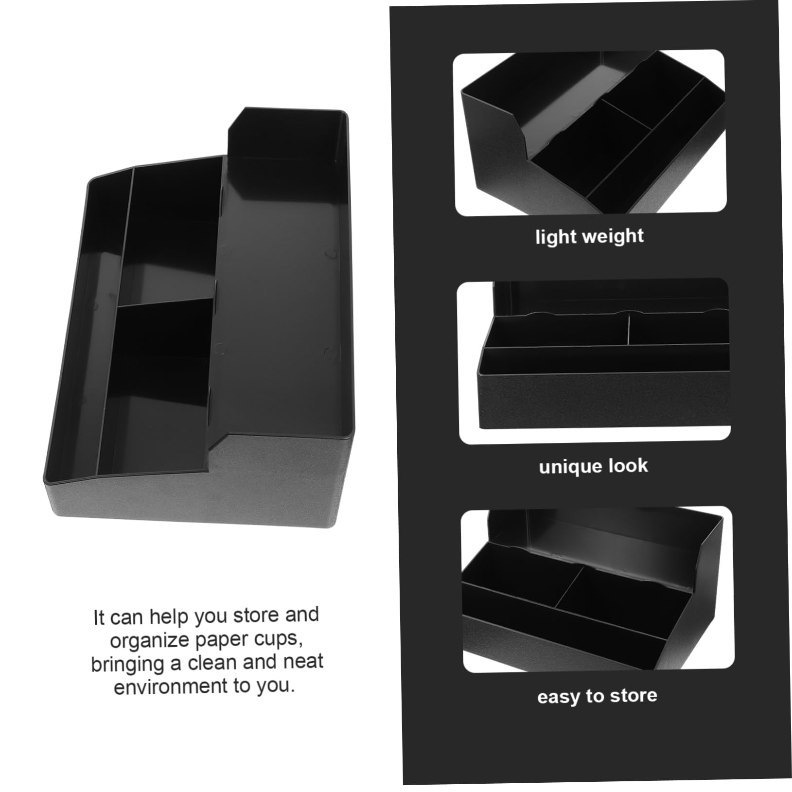 Kaffeebecher Aufbewahrungsbox für Papierbecher Multifunktionale Box für Kaffee Tee und Zubehör Praktischer Organizer für Becher und Straws für Küche und Bar