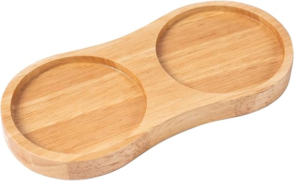 Salt and Pepper Mill Tray, Inner DIA 6.8 cm / 2.68 inch, Rubber Wood, Pepper Grinder Rest, Dining Table Protector Pepper mill and salt mill are not included