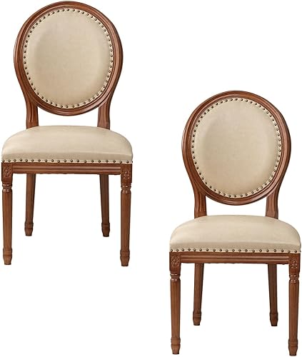 Miniatura 18 de Sillas de comedor de madera para casa de campo, sillas de cocina estilo país francés, silla vintage para sala de estar con respaldo redondo, silla