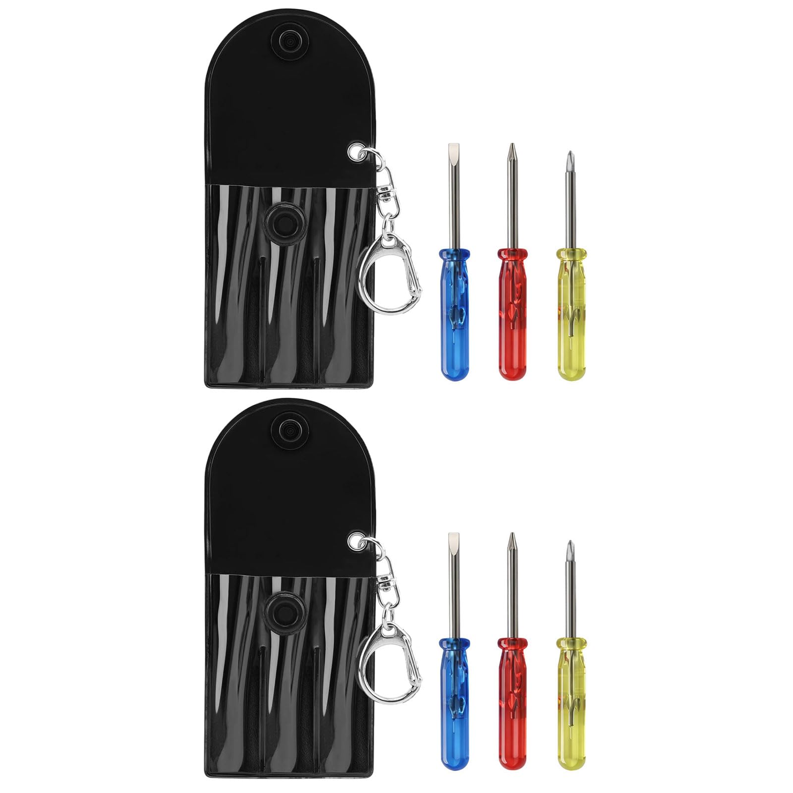 Shntig 2 Packs 3 In 1 Small Screwdriver Keychain Handy Pocket Sized Screwdriver Keychain Opening Disassemble Repair Part Tool Set