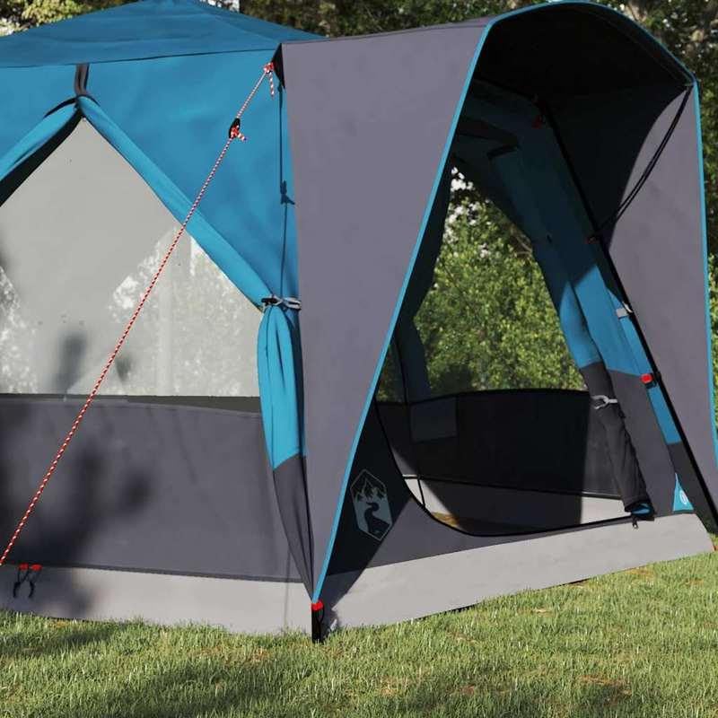 Marco de carpa con techo - Poliéster 185T con revestimiento de poliuretano - Azul y Gris - 333 x 317 x 194 cm - Ideal para jardín, camping y eventos al aire libre - Robusto y resistente a la