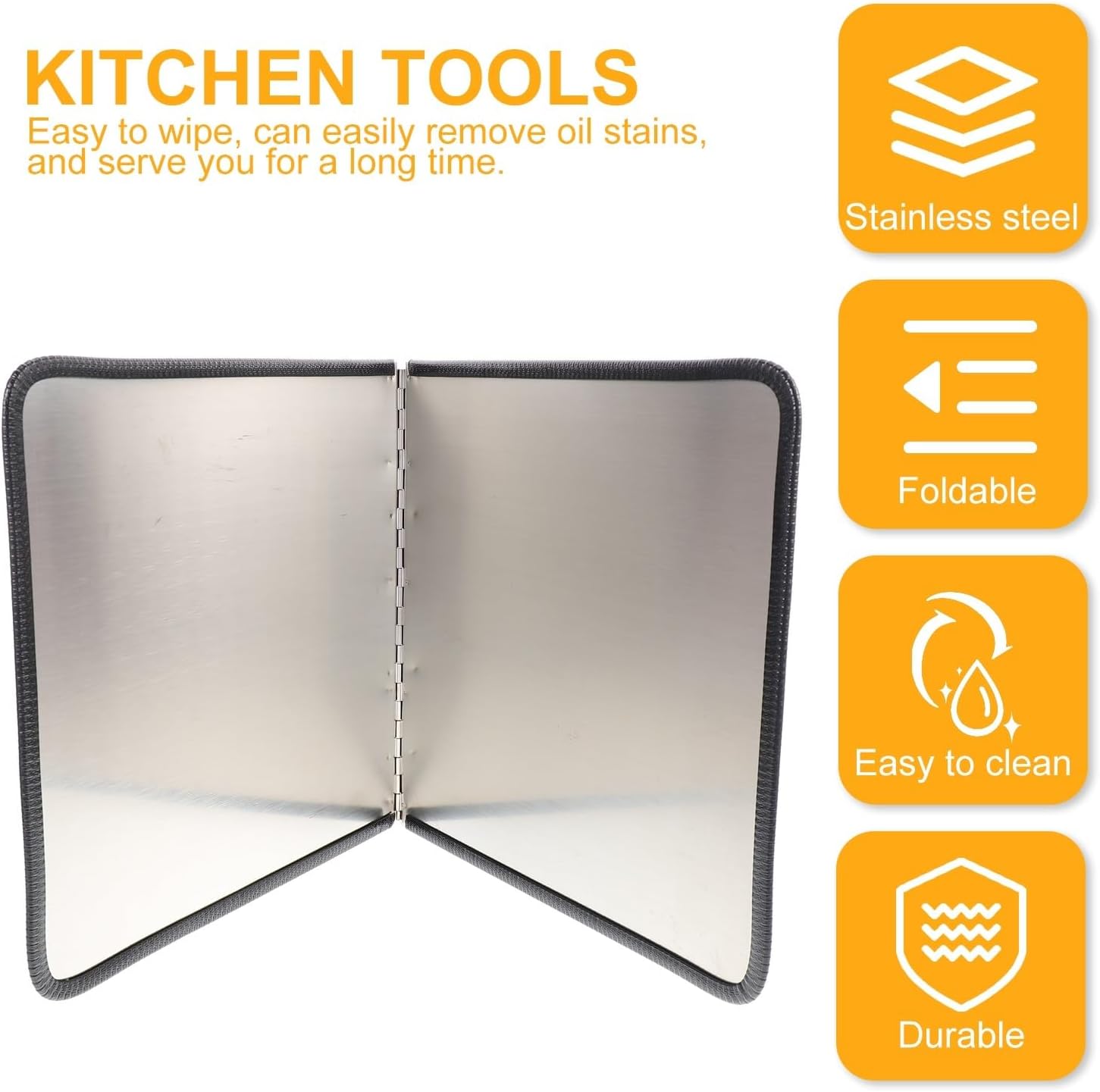 Stainless Steel Kitchen Oil Splash Guard 30x40cm Heat-resistant Oil Baffle Plate Splash Screen for Cooking Stove Protection