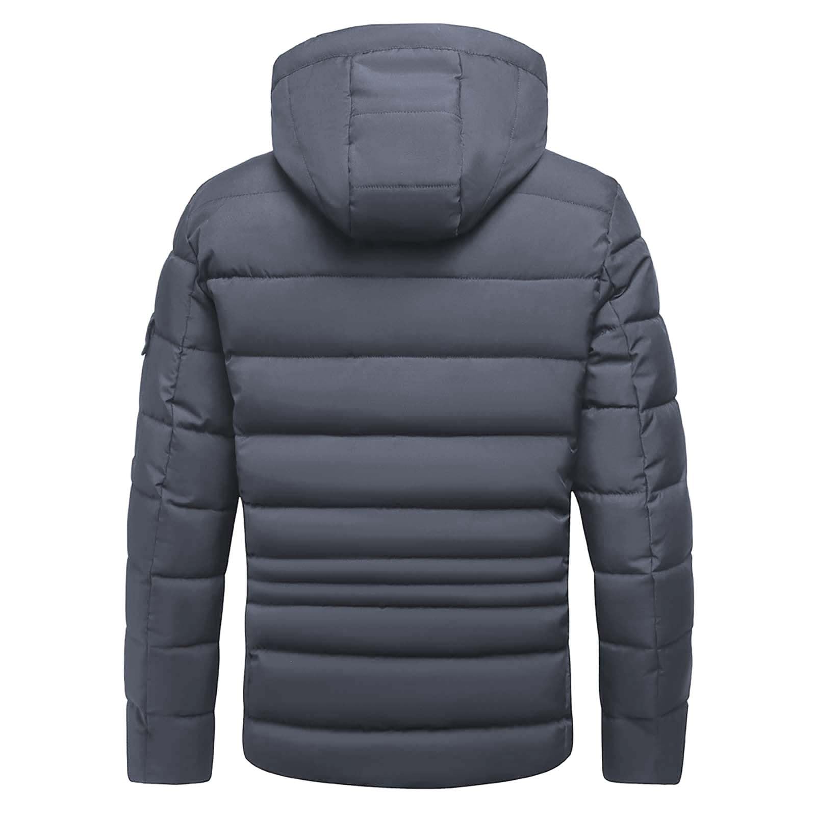 Parka da uomo impermeabile – Piumino da uomo con cappuccio a maniche lunghe cappotti invernali da uomo impermeabile caldo tinta unita piumino da uomo all'aperto con coulisse felpa con cappuccio con