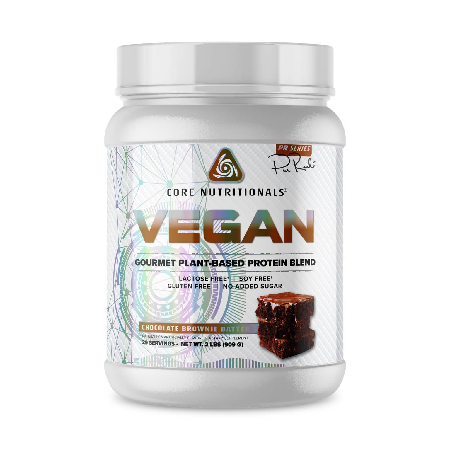 Core Nutritionals Vegan Gourmet Plant Based Protein Blend | with Vegan BCAAs | Lactose, Soy, Sugar, & Gluten Free | 21g Pea Protein | 2 Pound (Chocolate Brownie Batter)