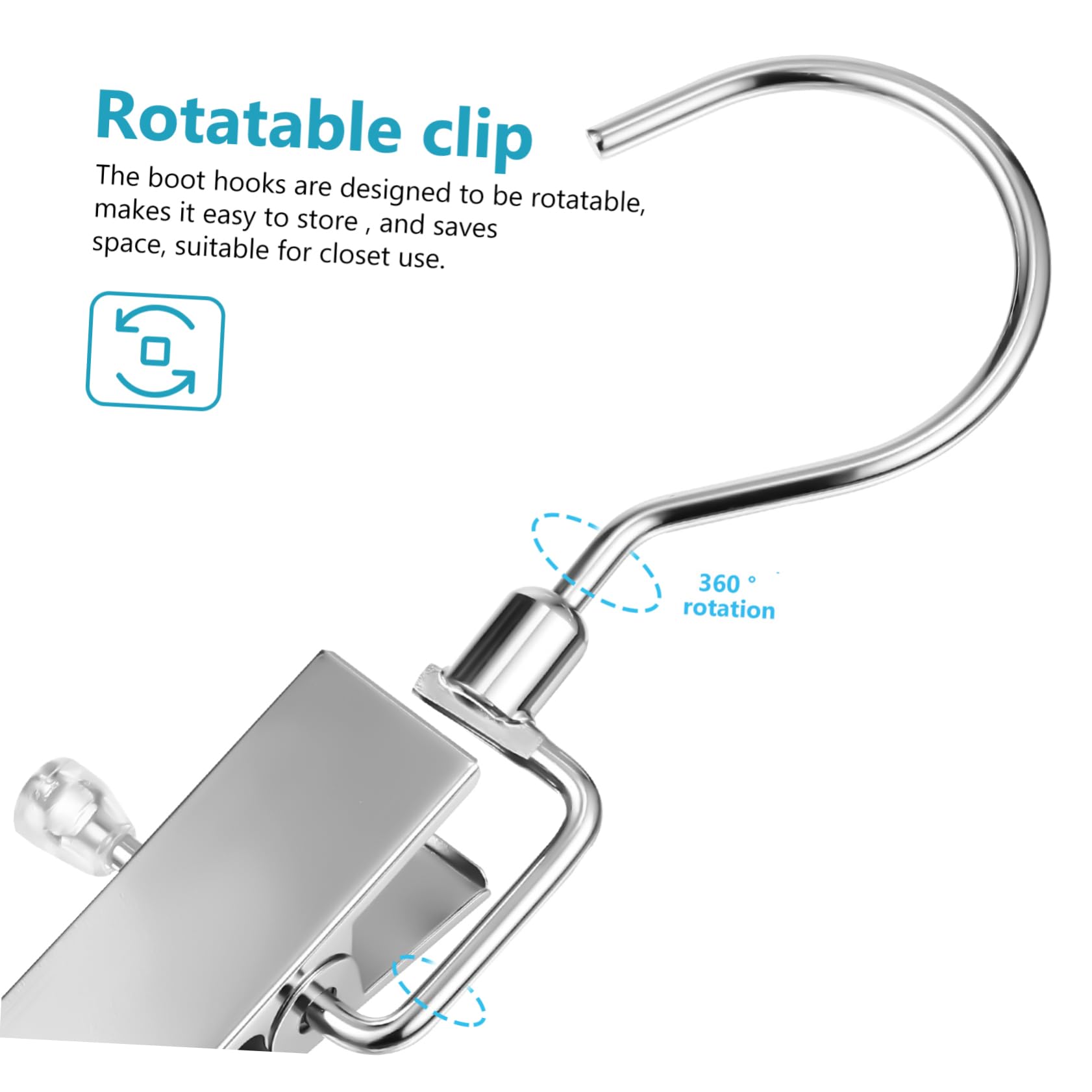 Homoyoyo 10pezzi Ganci Per Stivali Senza Tracce Clip in Metallo Robuste Ganci Girevoli Per Armadio Accessori Multiuso Per Bucato e Vestiti