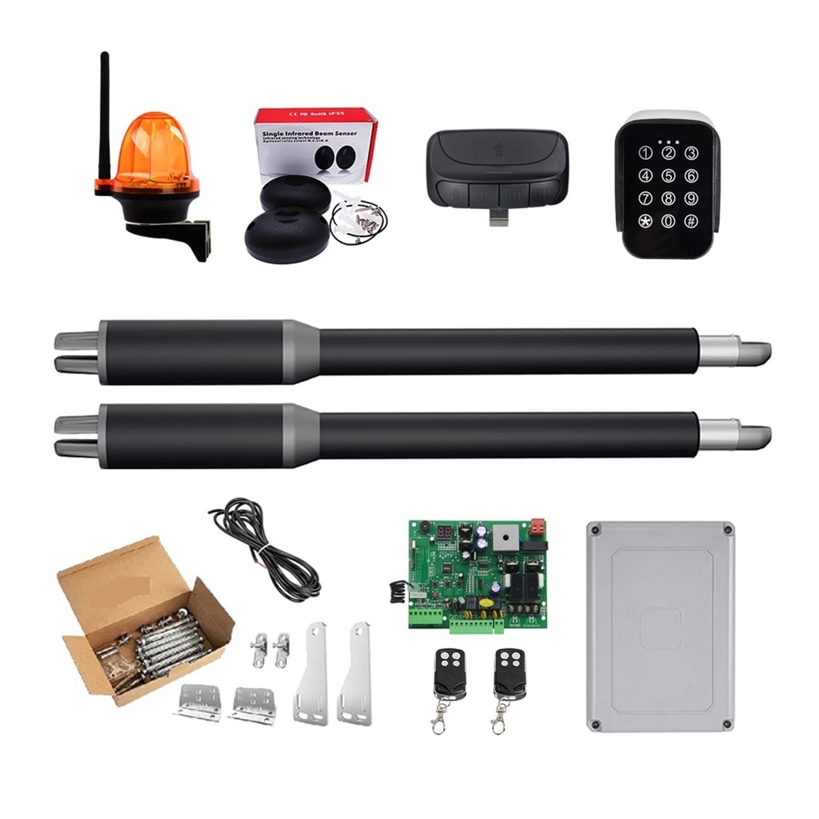 Door Opener Linear Actuator DC Worm ar Automatic Swing Door Opener Electric Tube, Light, Button, GSM Operator Residential, Commercial(KIT I)