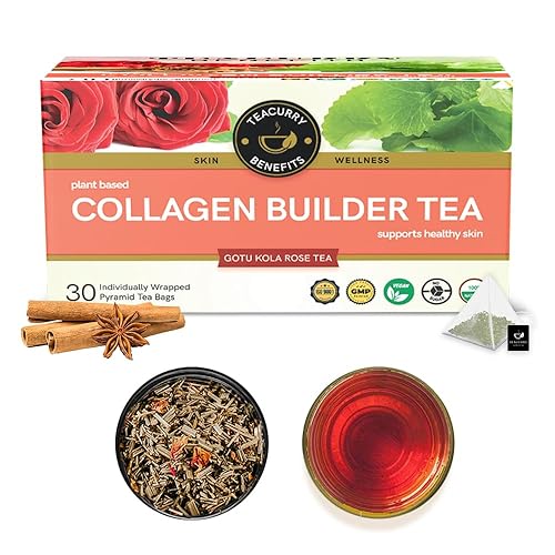 TEACURRY Té de colágeno (paquete de 1 mes, 30 bolsas de té)
