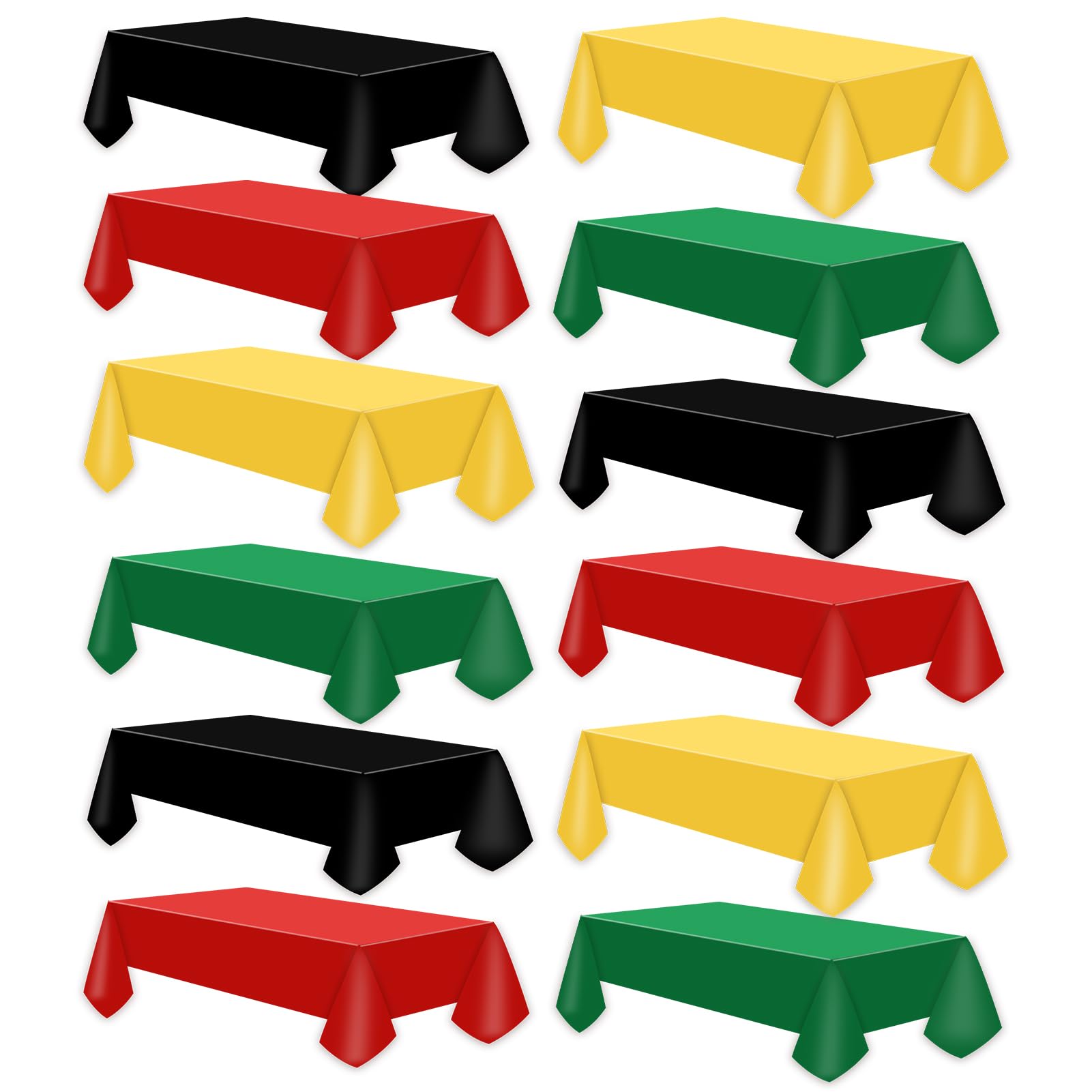 CIEOVO 12 Pcs Plastic Tablecloths for Black History Month