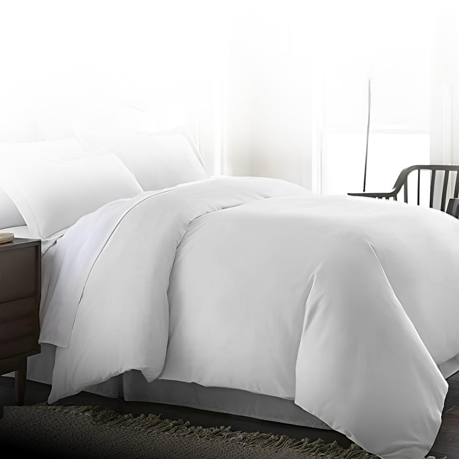 Infini Homes Microfiber Duvet | Double Size | White | Soft, Lightweight, and Luxurious | Quilted Floral Pattern Design | 220x240 cm