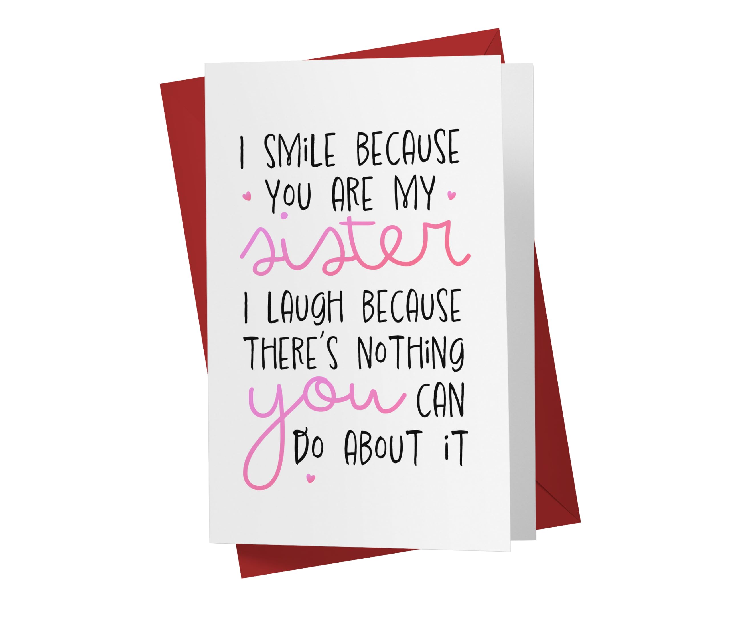 Karto Funny Birthday Card for Sister - Large 5.5x8.5 inch Sister Birthday Cards - Nothing