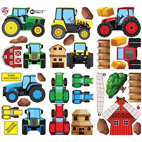 GET STICKING DÉCOR® Tractors & Digger - Adhesivos de pared (vinilo, grande) Cover