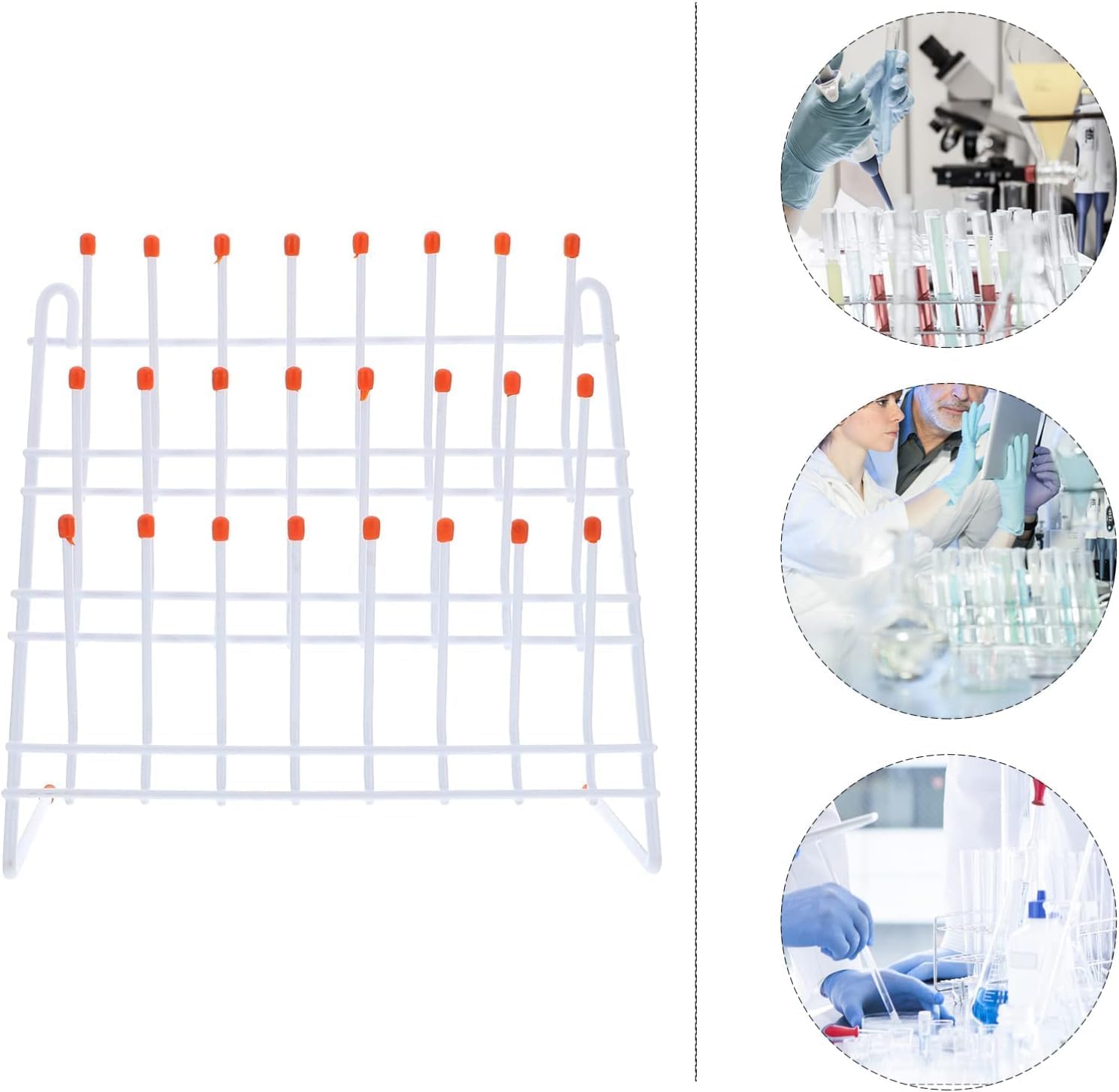 Drying Rack for Lab Pegs Lab Glassware Rack, Metal Wire Wall-Mount Tube Draining Rack Cleaning Equipment for Laboratory Artwork Drying Rack,32bit