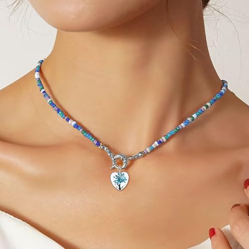 Miniatura 7 de 20 colgantes de árbol de flores secas de mariposa mixta, dijes de árbol de la vida, abalorios de vidrio transparente con encaje de flores prensadas