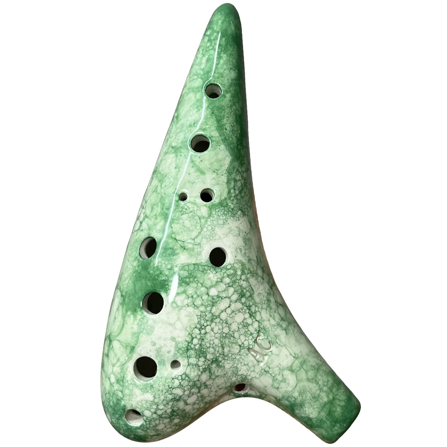 Ocarina,12 Hole Ocarina Instrument With Song Book for Beginner,Alto C Ceramic Ocarina(Bubble Green)