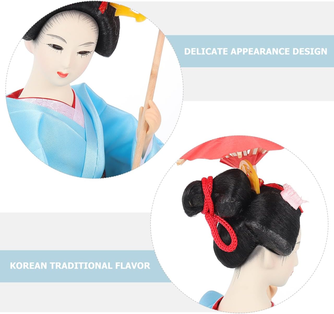 STOBOK Japanese Geisha Kabuki Doll Tabletop Decor 11.81 Inch Asian Style Desktop Ornament Traditional Japanese Doll for Home and Office Decoration