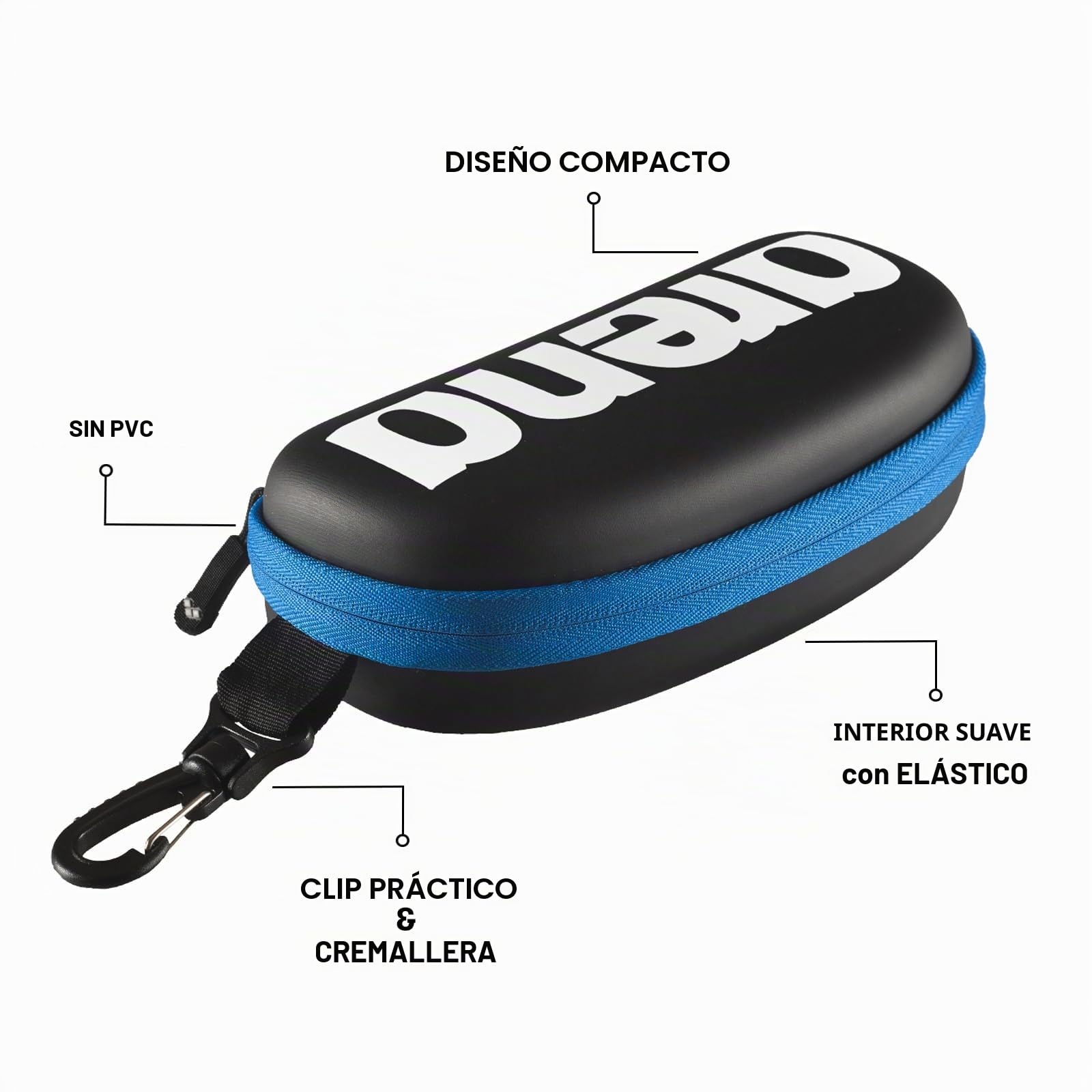 Arena 000001E048-507 Estuche para Gafas de natación, Unisex Adulto, Negro/Blanco, Universal