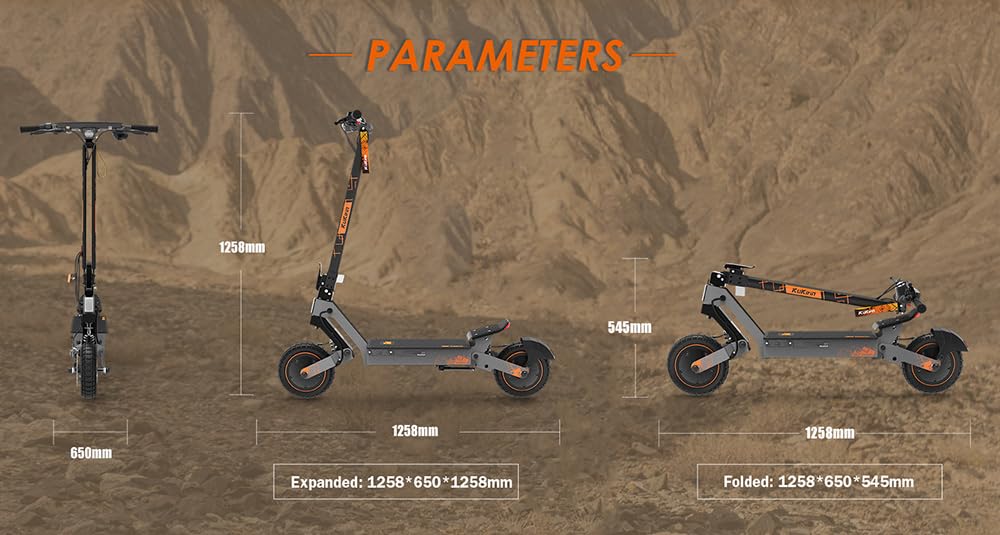Monopattino elettrico pieghevole KuKirin G2 Ultra, 2 motori, batteria da 48 V 18 Ah, pneumatici da 10 pollici, autonomia massima di 55 km