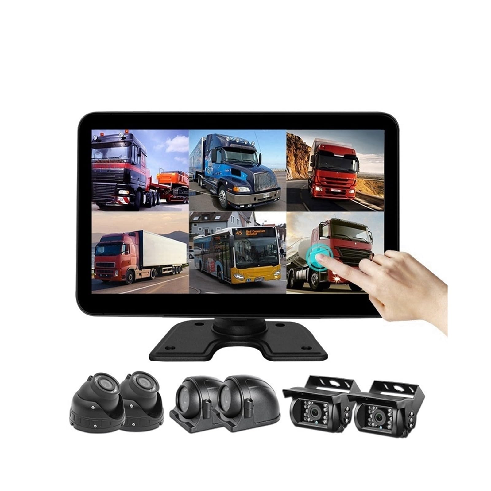 6CH que graba DVR 1080P cámara de visión trasera del coche soporte BSD 10,1" IPS Monitor DVR(32G TF CARD)