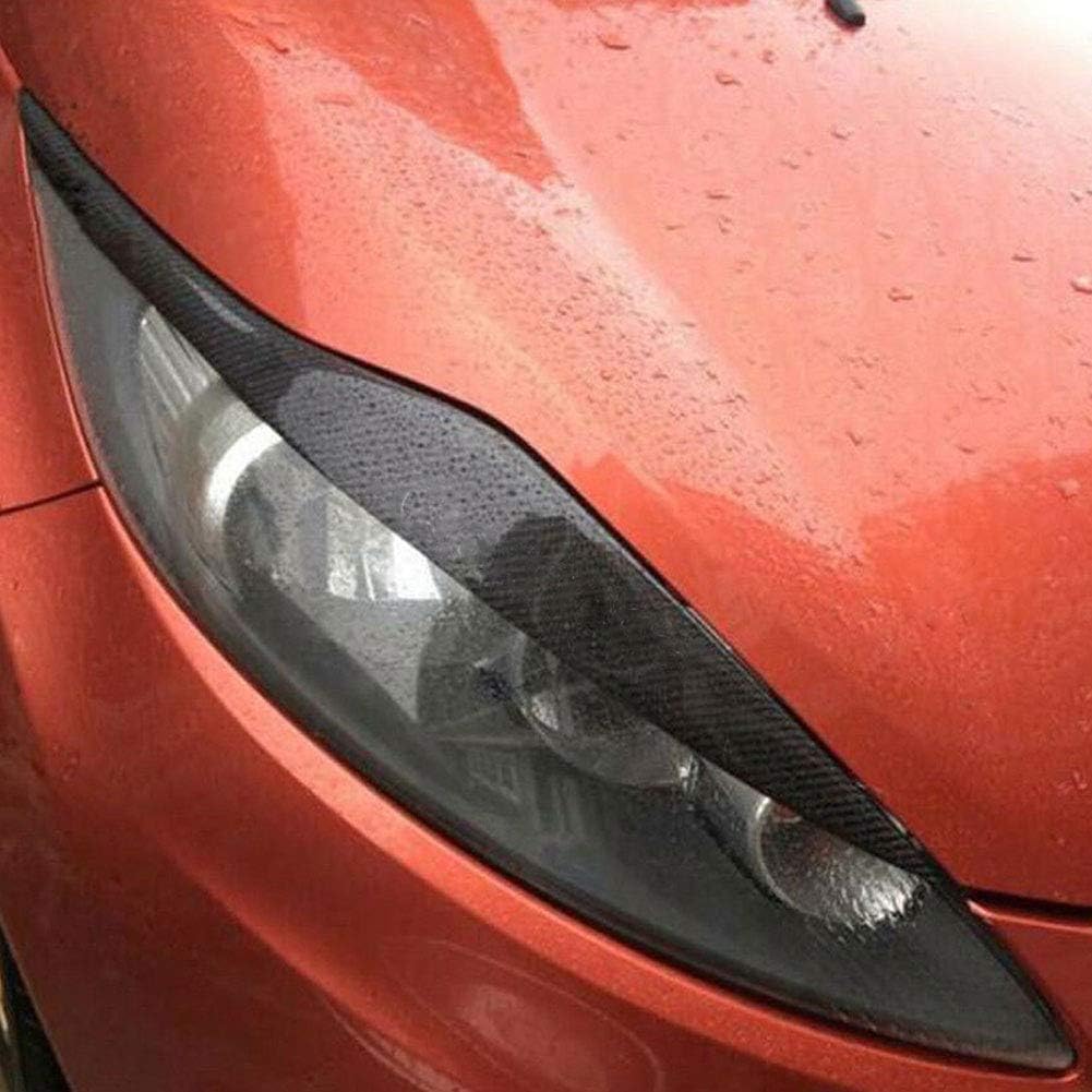 DEHIWI 2 STÜCK Auto Scheinwerfer Augenbrauen Abdeckung Augenlider Aufkleber Trim Kompatibel für Ford Fiesta MK7 2008-2012, Scheinwerferblenden