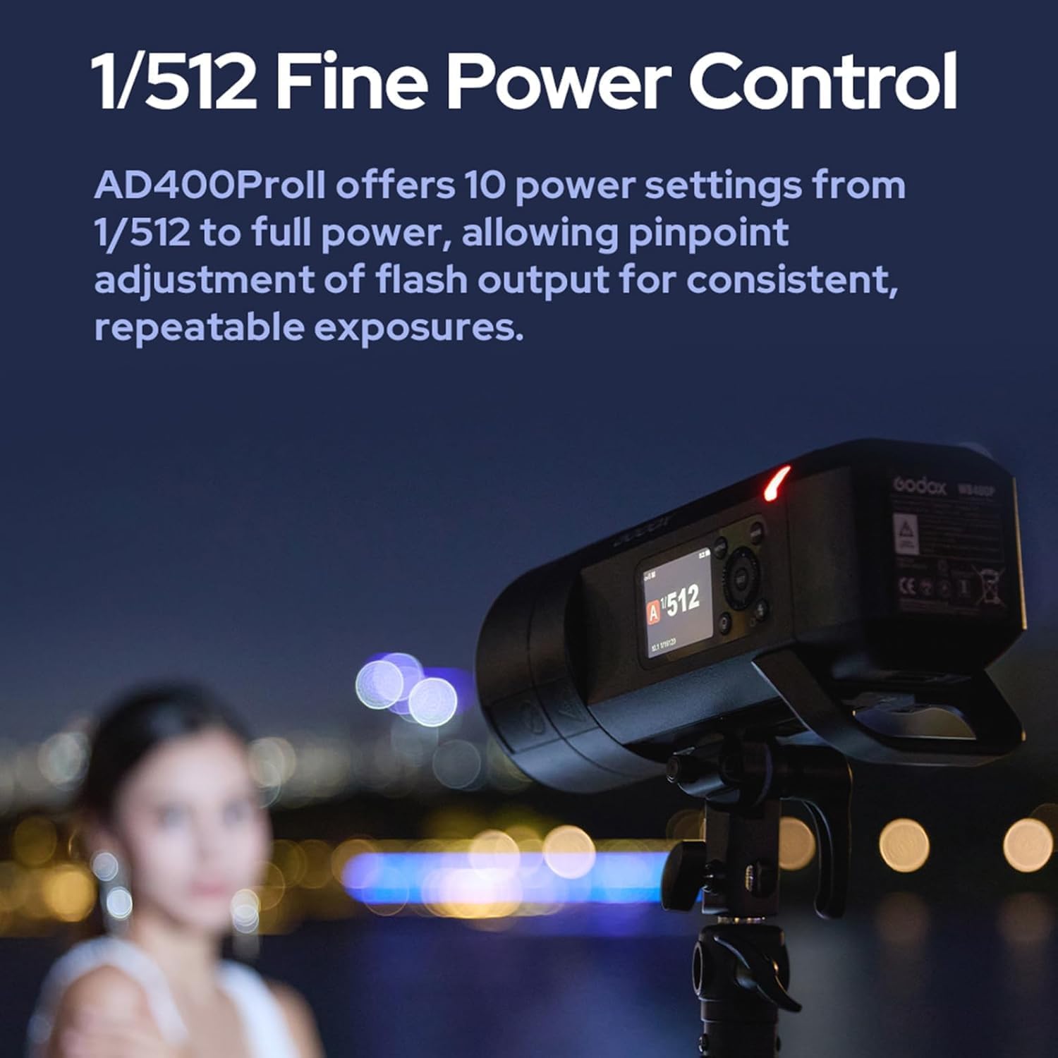 GODOX AD400 PRO AD400Pro II Outdoor Flash Monolight Strobe Light Photography,30W Bi-Color Modeling Lamp,1/8000 s HSS,GN72 ISO100,400Ws 460 Full-Power Flashes