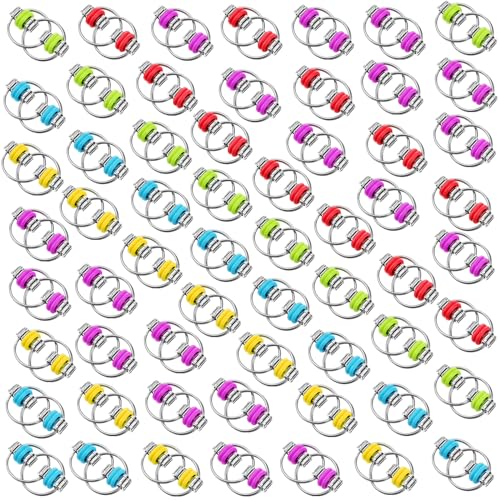 Skylety 10 Pcs Bike Fidget Chain Flippy Bulk Mini Chain Key Ring for ADHD Stress Relief Flippy Key for Adults