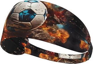Firecracker Soccer Printed Sweatband Headband, Outdoor Sports Travel Headband, Yoga Cycling Exercise Elastic Fitness