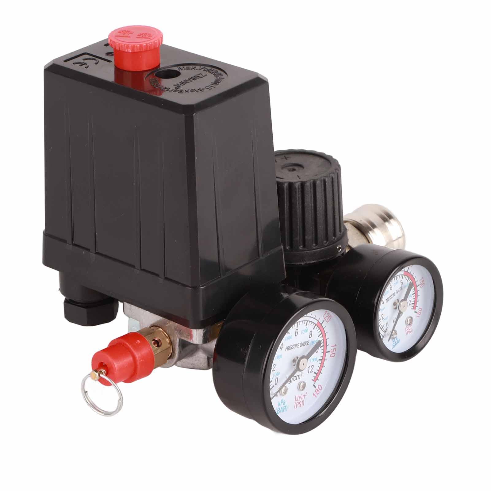 Interruptor de Presión del Compresor de Aire, Válvula de Ducha para Control de Presión Preciso para Bricolaje y Profesional, Regulador de Interruptor de Presión de ABS y