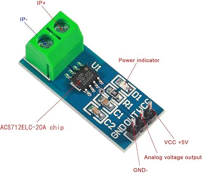 3PCS 20A Range Current Sensor ACS712 Module AC/DC for Arduino (20A)