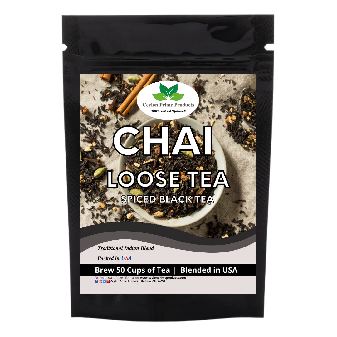 Chai Tea Loose Leaf (8oz) Ceylon Pekoe Tea and Spices