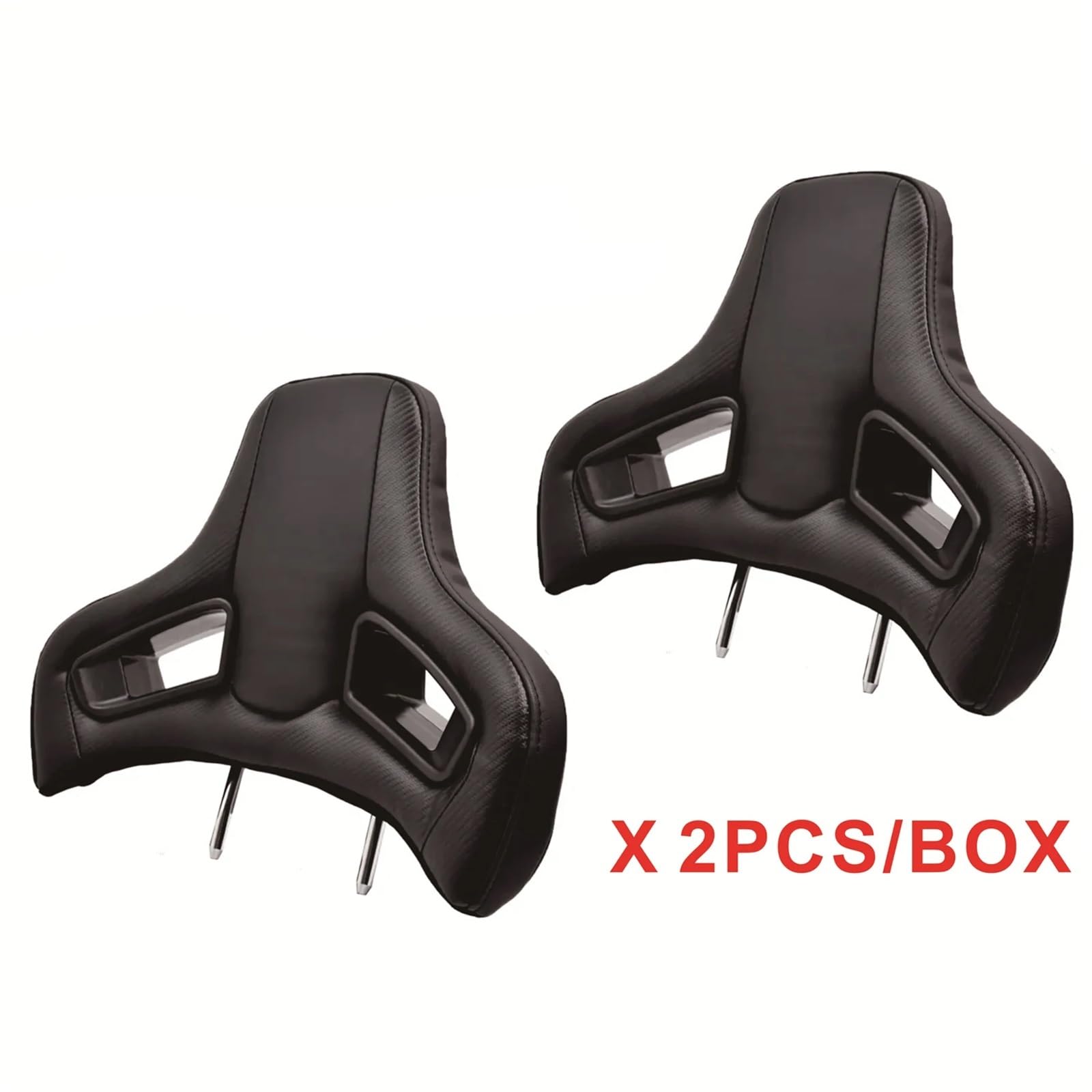 reposacabezas coche Reposacabezas de cuero negro para asientos coche carreras, modificados, 2 unidades/1 par, para 496 mm