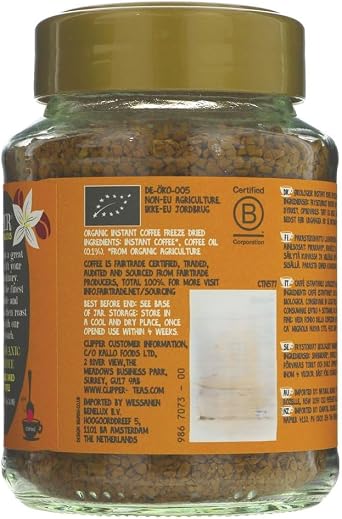 Clipper Rich Roast Organic Instant Coffee - 100g, Fairtrade Single Origin Papua New Guinea Coffee, Smooth & Buttery Organic Instant Coffee, Freeze-Dried Arabica, (Pack of 2) from SuperfoodUK