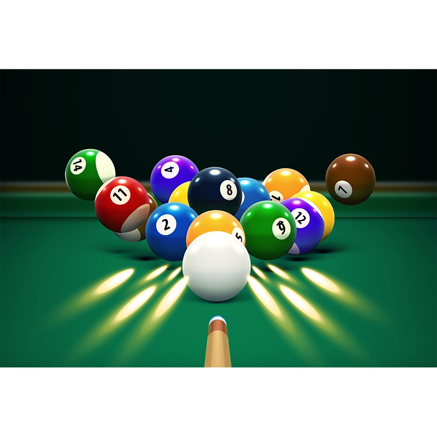 6x4ft Snooker Backdrop for Photography Billiard Balls in Green Pool Table Fans Birthday Background Party Theme Cake Table Banner Decor Children Portrait Photo Studio Props