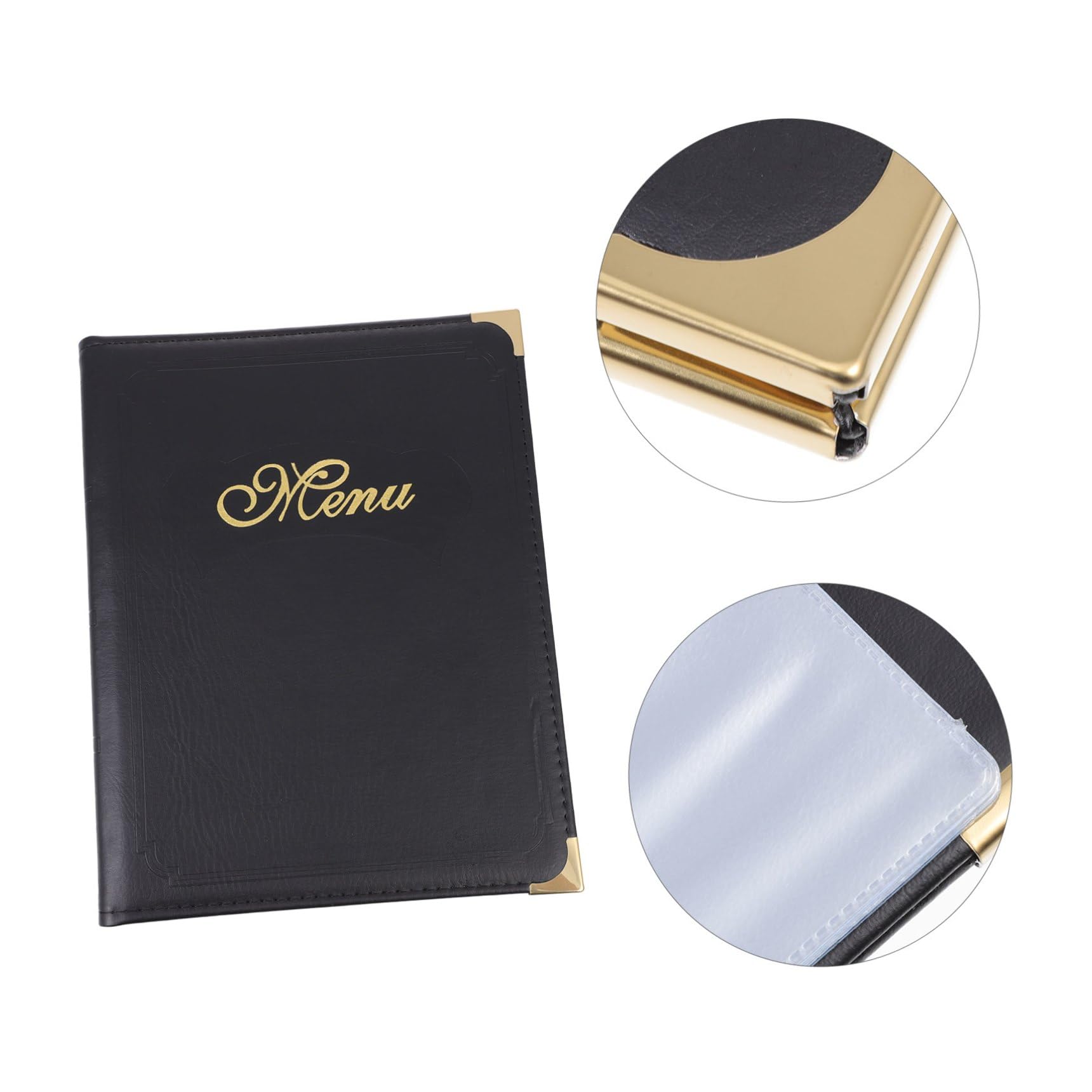 PartyKindom 10 Piezas A4 Libro De Menú Personalizadas Carpeta Páginas Exquisito Restaurante Bar Uso Menú Libro Menús Soporte De Menú Carpetas Negras Protector De Bebidas Signos