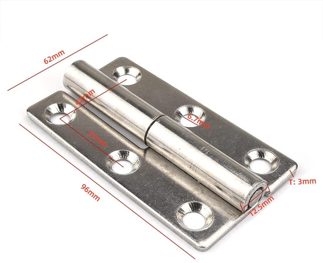 Lift Off Door Hinges, Heavy Duty Window Detachable Hinge 304 Stainless Steel for Internal External Doors (RightHanded, 4inch-2pcs) - Image 3