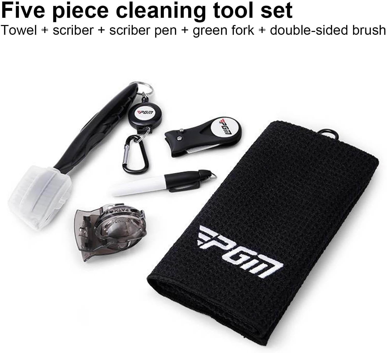 Golf Accessory Kit - Portable Practical Golfing Set,Divot Repair Tool, Club Cleaning Brush for Outdoor Use, for Women, Men