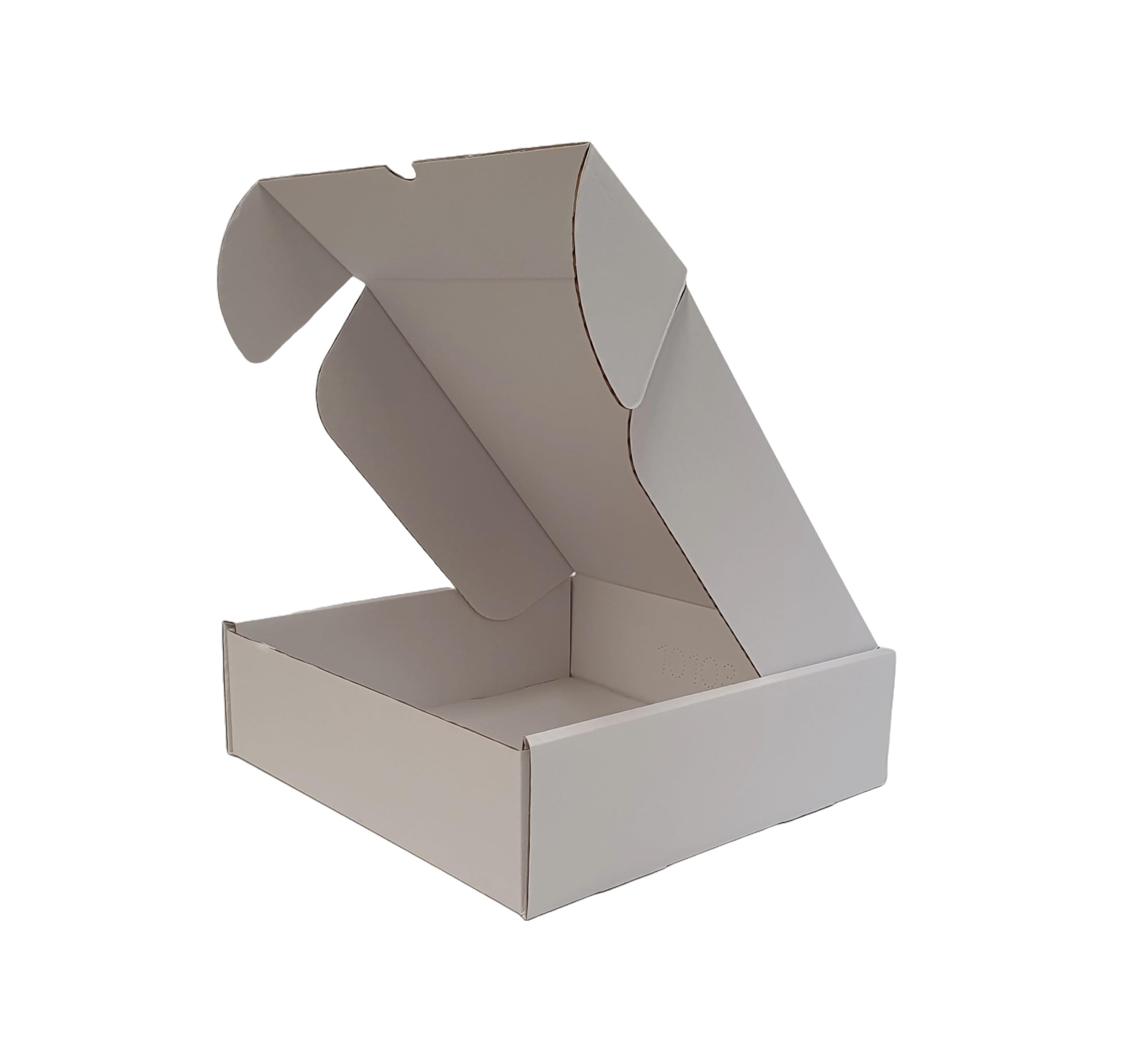 iDEALS UK PACKAGING LTD folding gift boxes with lids, shipping boxes gifting postal boxes cardboard boxes 250 x 250 x 75mm (10'' x 10'' x 3'') small parcel - Pack of 10 (White) โ image 1