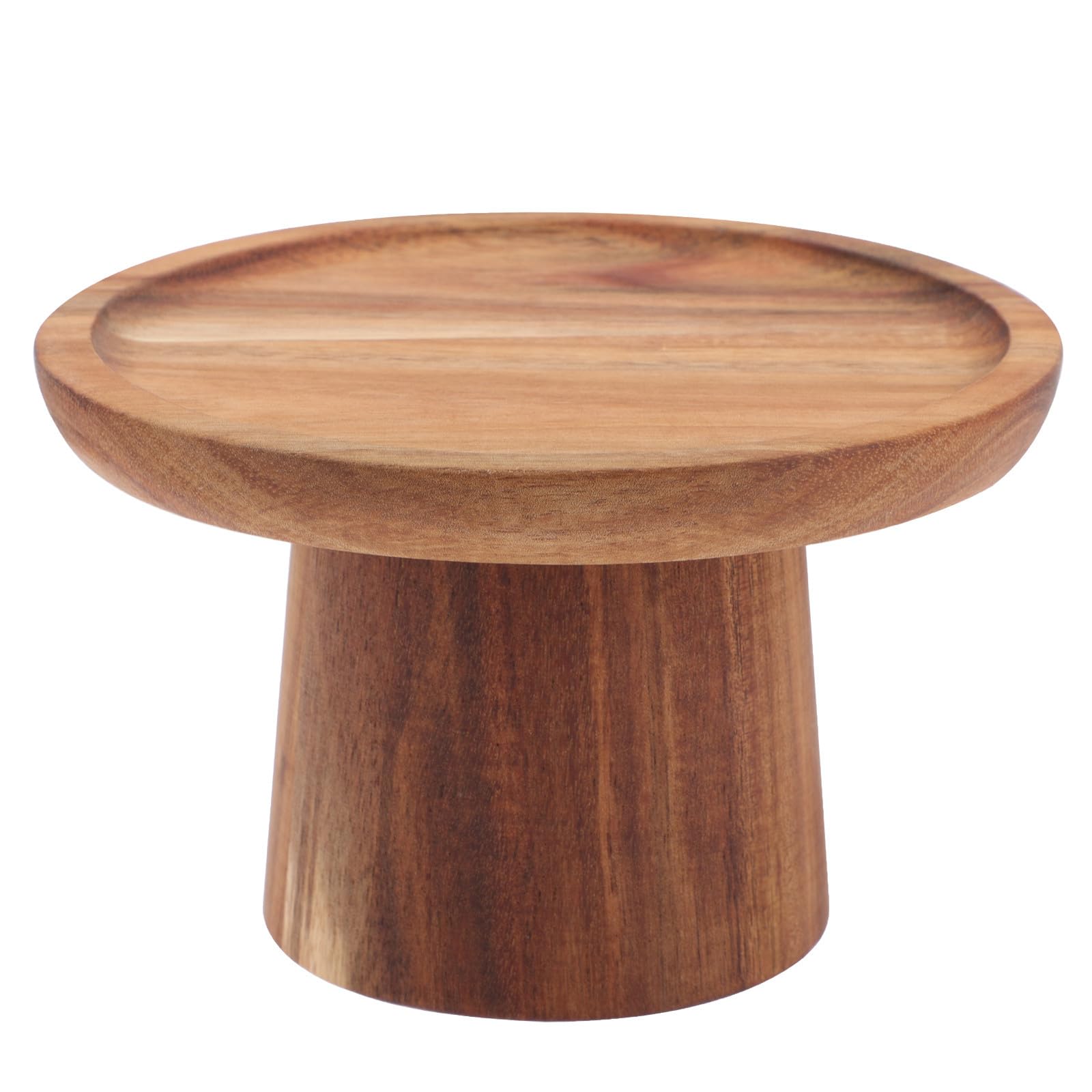 Plateau à gâteau sur pied marron en matériau synthétique réutilisable