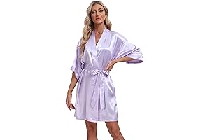 Women's Pure Short Silky Robes for Serene Relaxation and Comfort