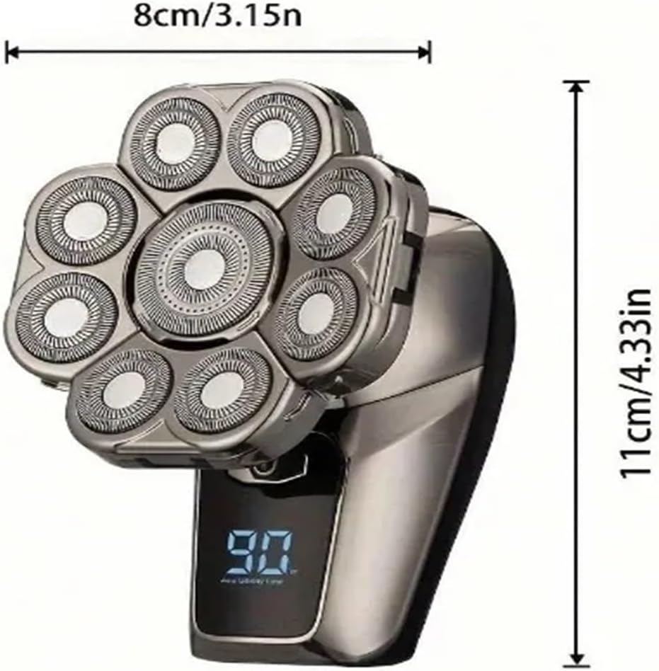 Mens Electric Head Hair Shaver, Cordless Rechargeable Rotary Shaver For Bald Head & Skull, Wet/Dry Waterproof Head Razor For Hair Cutting, Ultimate Grooming Tool