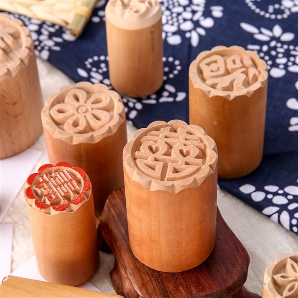 Molde de madera de la galleta, Moldes de chocolate for galletas de madera, molde for sellos en relieve, moldes for galletas y pasteles, molde for hornear con sello chino tradicional for postres redond