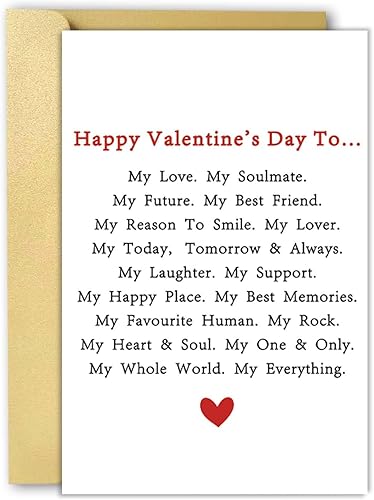 Miniatura 1 de OJsensai Happy Poem Tarjeta de San Valentín para él y ella, regalos de San Valentín, dulces ideas de regalo de Vday para marido y esposa