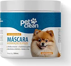 Máscara de Hidratação Banho e Tosa Pet Clean para Cães e Gatos 500g consistente - Com silicone | filtro solar | Perfumada - Rende muito