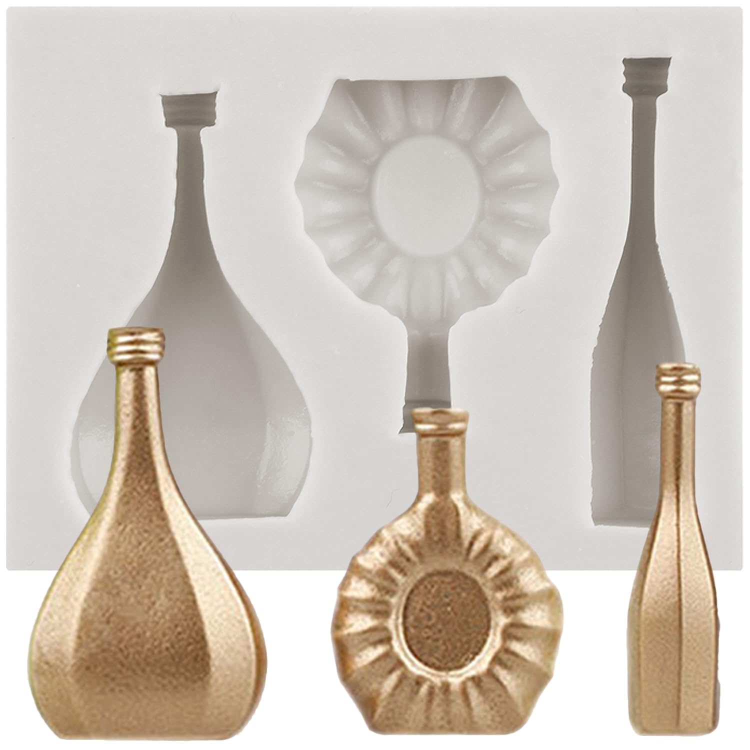 Sijiangmold Wine Bottle Silicone Mould Grape Champagne Bottle Fondant Mould