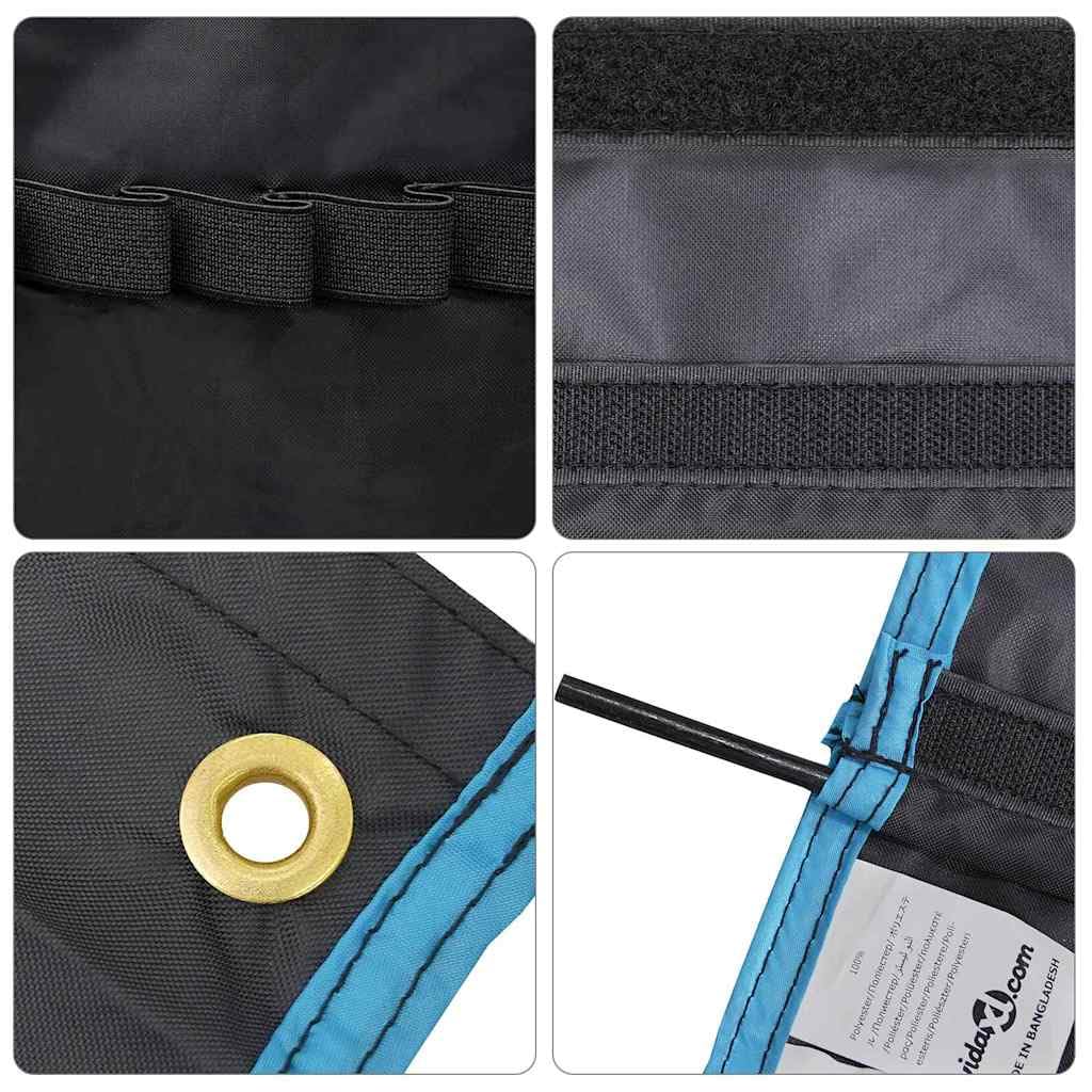 Aufbewahrungstasche Schwarz und Blau aus Oxford, 125 x 48 cm, leichtes Outdoor Zubehör für Camping, Wandern, Trekking, mit robustem Stoff, rechteckig für sichere Aufbewahrung und Transport