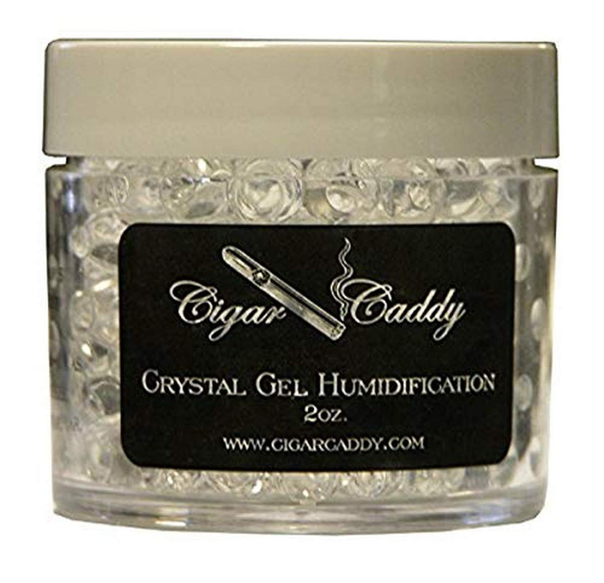 Cigar Caddy Crystal Gel Humidifier - 4 Ounce Jar Maintains 70% Humidity For 150 Cigars