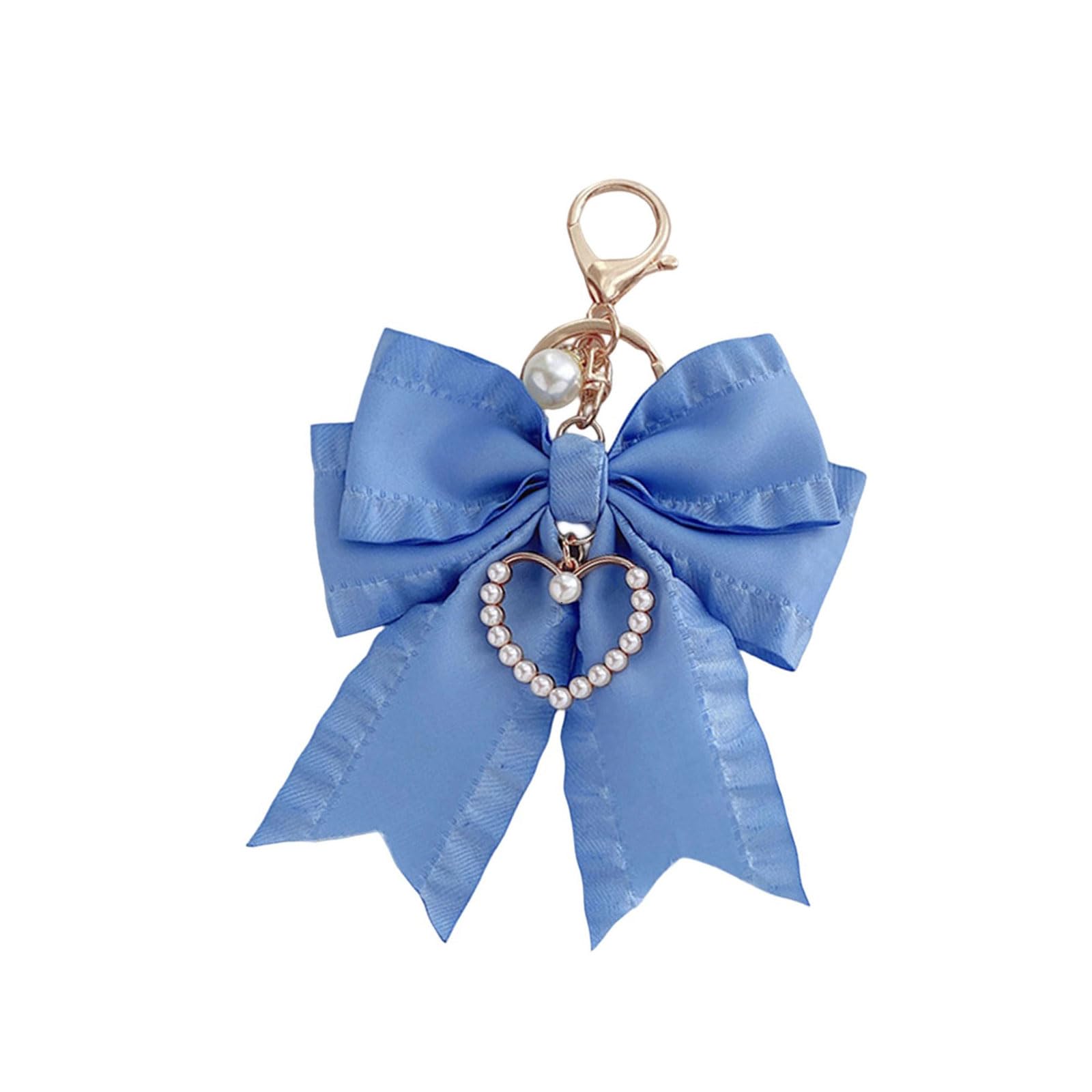 Tsophreniq Bowknot Purse Pendant Keychain Charm for Women Pearls Bag Accessory Cuteness Handbag and Backpack Decoration Bowknot Purse Keychain