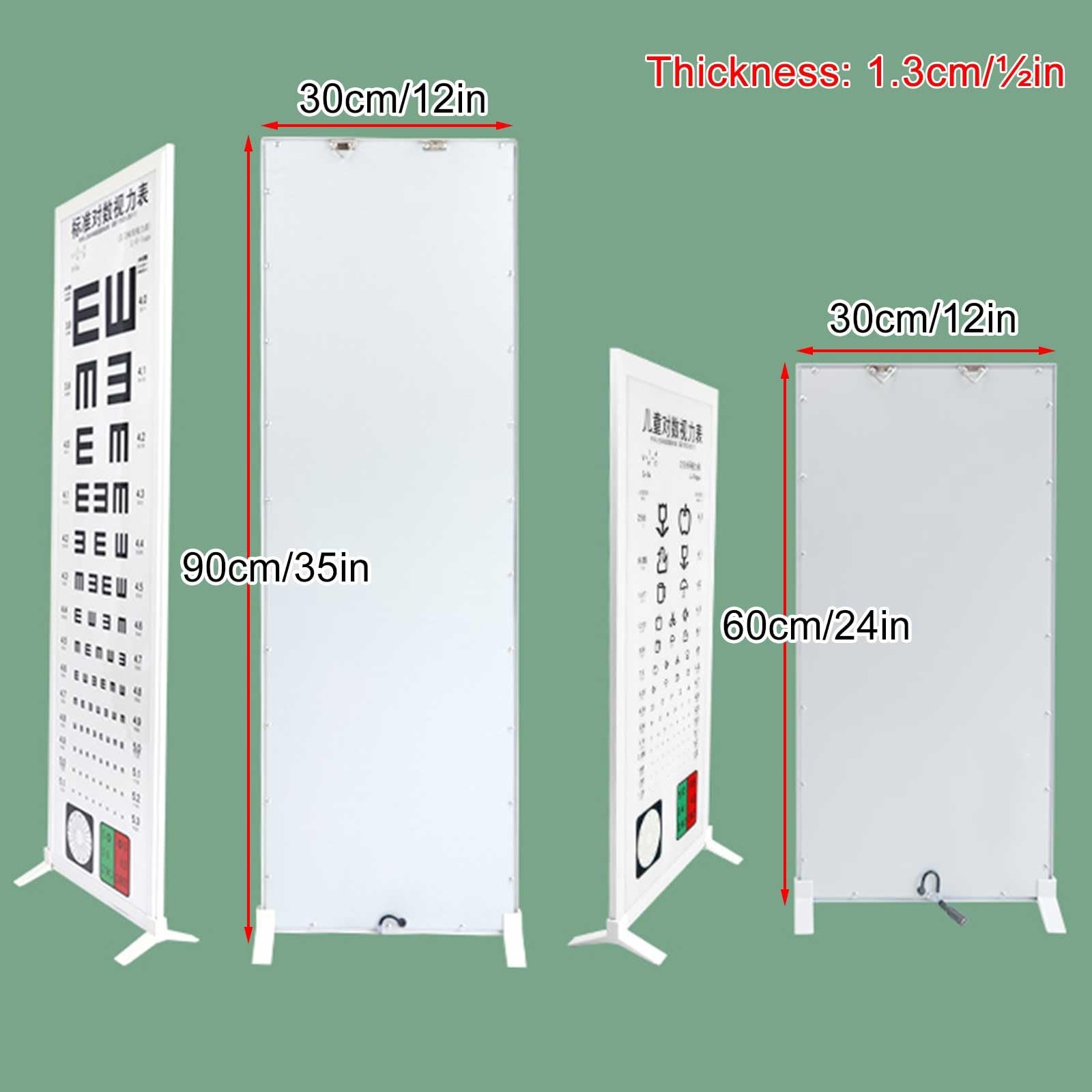 Tablice do Badania Wzroku LED Tablice do Badania Wzroku LED do Badania Wzroku 300cm Wysoka Rozdzielczość do Sklepów Optycznych, Klinik i Domowych Badań Wzroku(90cm/35in)