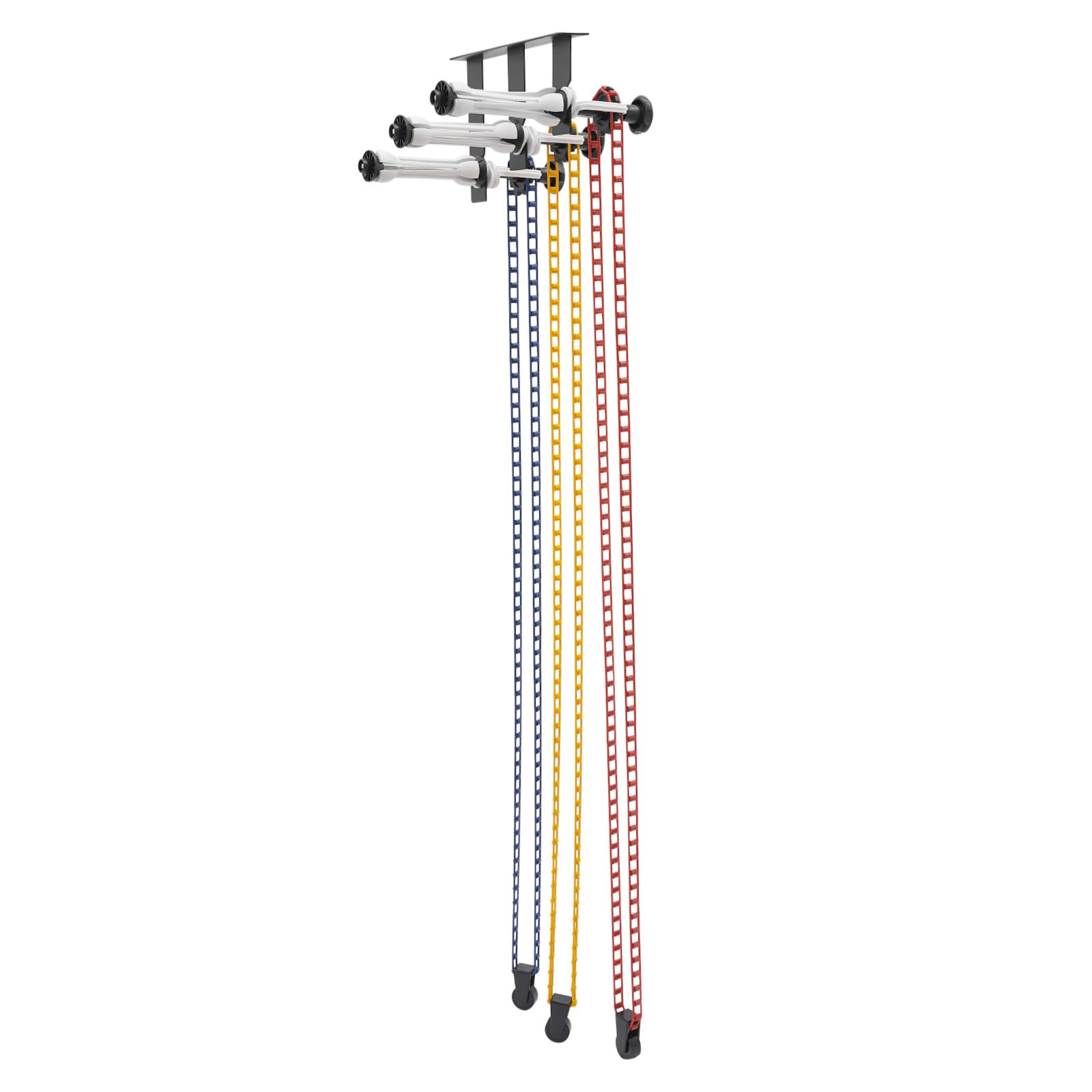 Sistema de soporte manual para fondo, 3 cadenas, 3 bares, fotografía de pared, estudio fotográfico, montaje en pared, sistema de suspensión, longitud 32 cm, diámetro de la barra separadora 5 cm,